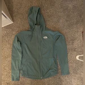 Teal north face zip up